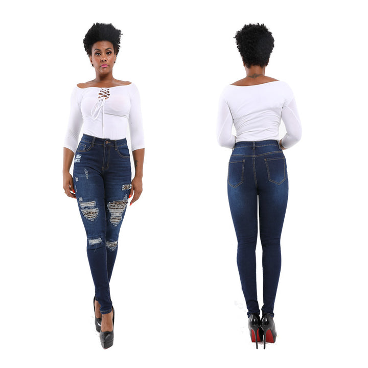 Skinny jeans for women with trendy destroyed details Lune London