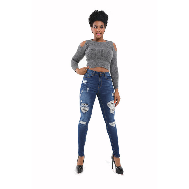 Skinny jeans for women with trendy destroyed details Lune London