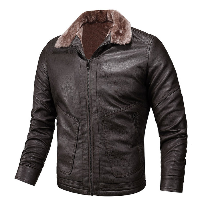 Elegant leather jacket for men with soft fleece lining Lune London