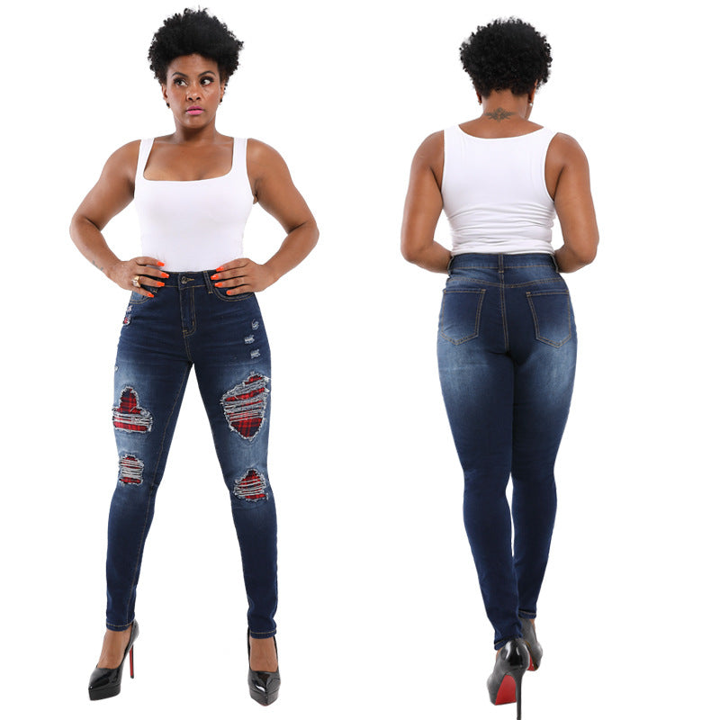 Skinny jeans for women with a destroyed fashion look featuring refined ripped details Lune London