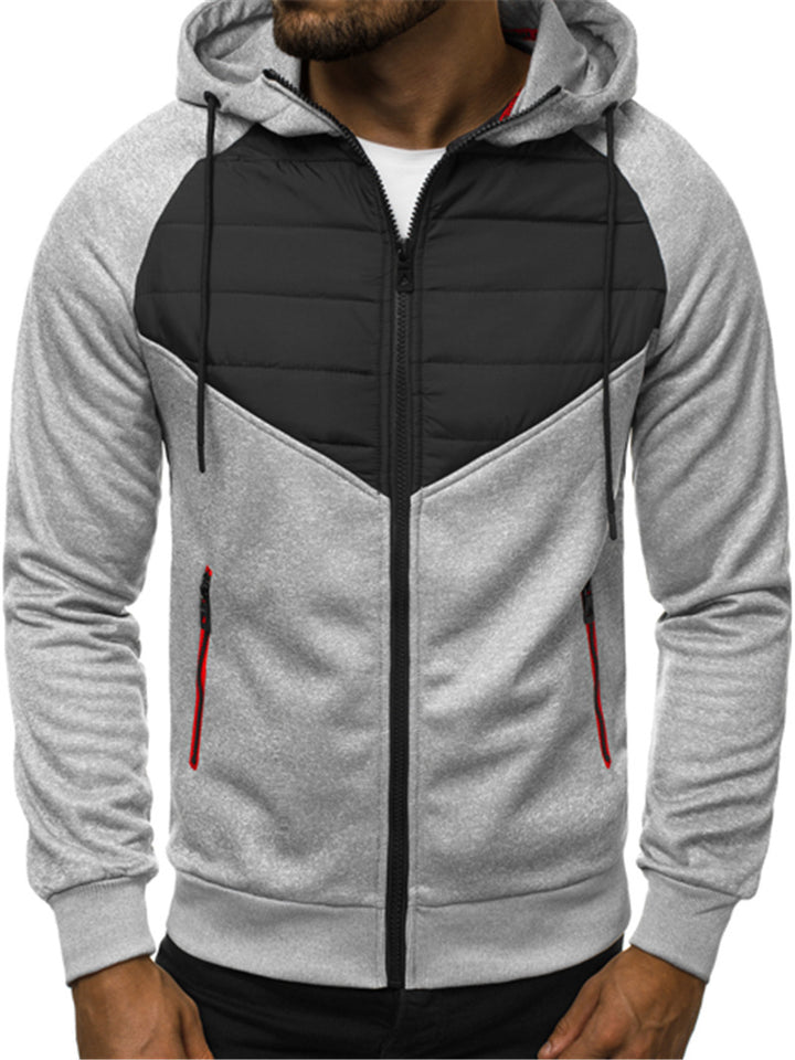 Sporty hoodie jacket for men with modern design elements and functional zippered pockets Lune London