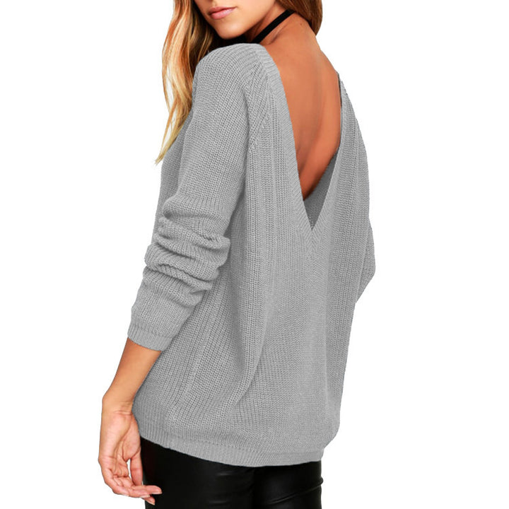 Pull en tricot pour femmes avec un dos décolleté et une coupe décontractée Lune London
