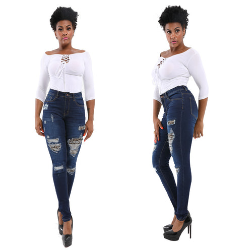 Skinny jeans for women with trendy destroyed details Lune London