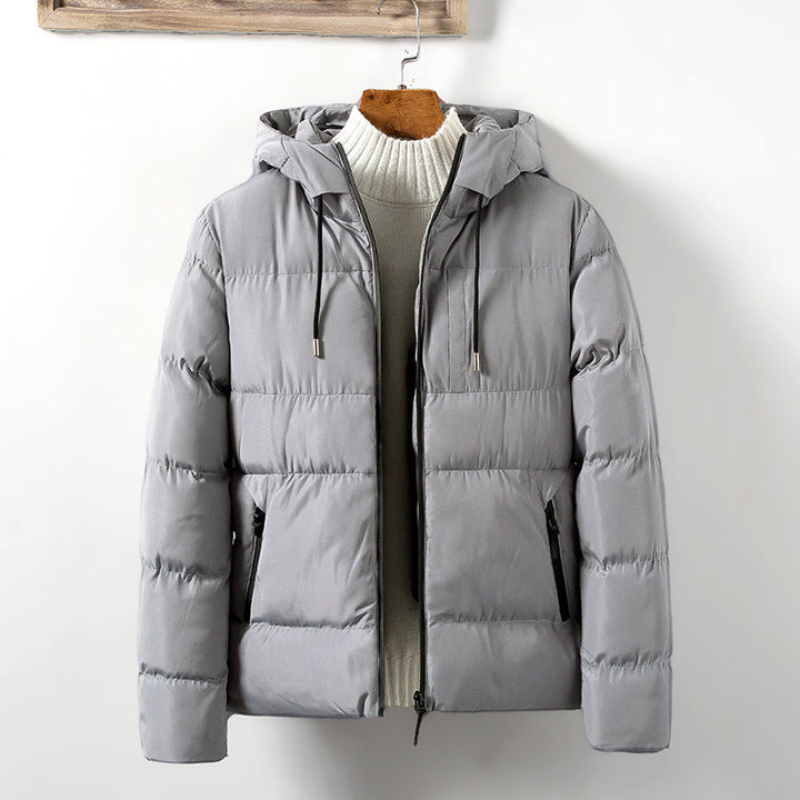 Men's quilted transitional jacket with practical pockets and adjustable hood Lune London