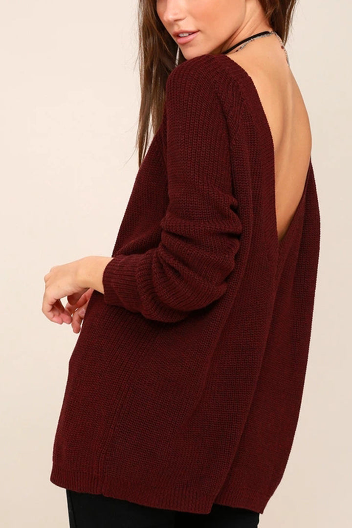 Women’s knit sweater with a deep back neckline and a relaxed fit Lune London
