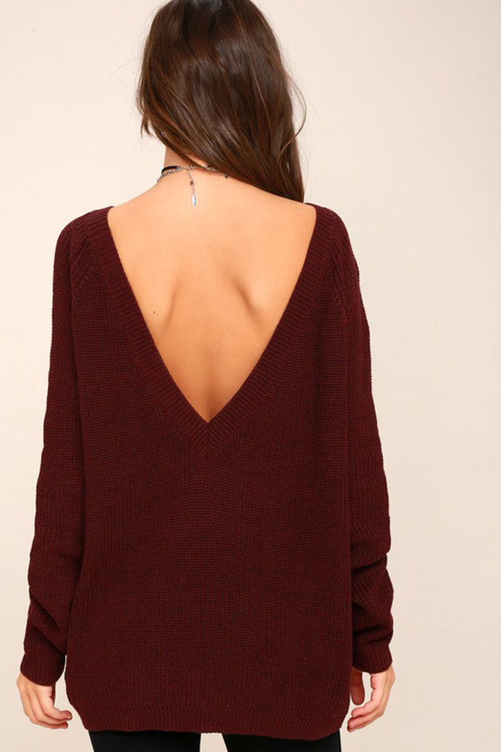 Women’s knit sweater with a deep back neckline and a relaxed fit Lune London