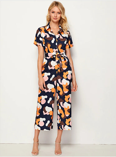 Lady jumpsuit with stylish color pattern and ventilated cut Lune London