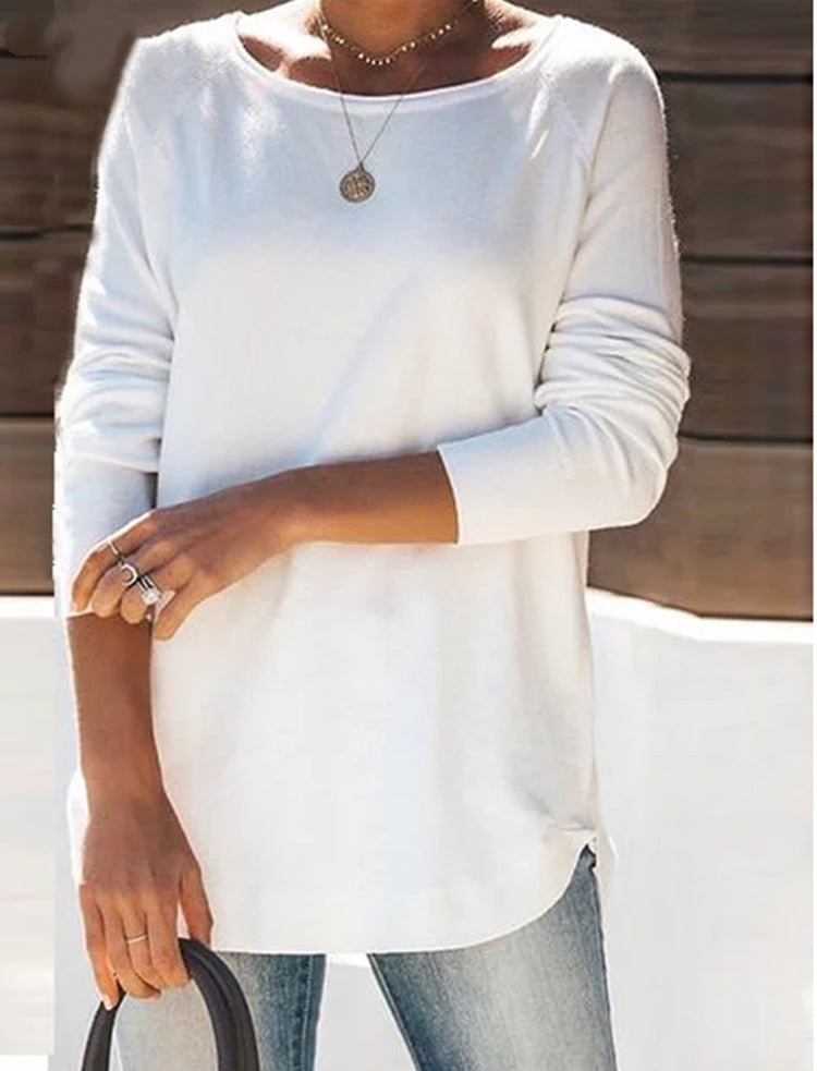 Ladies comfortable long sleeve t-shirt with a large neck Lune London