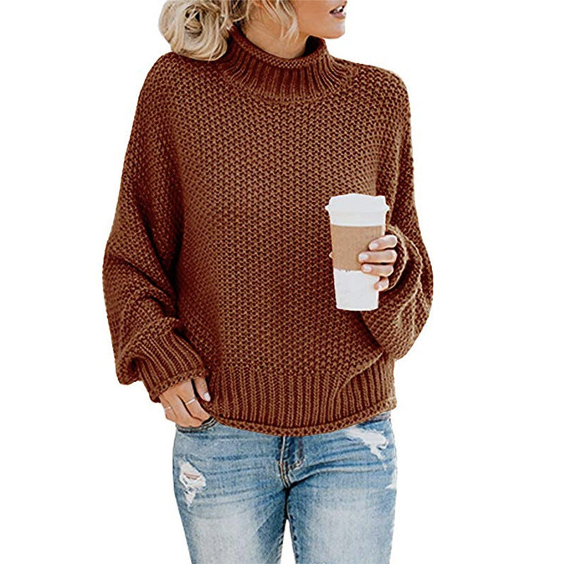 Chunky knit sweater for women with high collar and relaxed fit Lune Londonl 1758151575