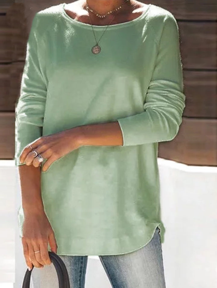 Ladies comfortable long sleeve t-shirt with a large neck Lune London
