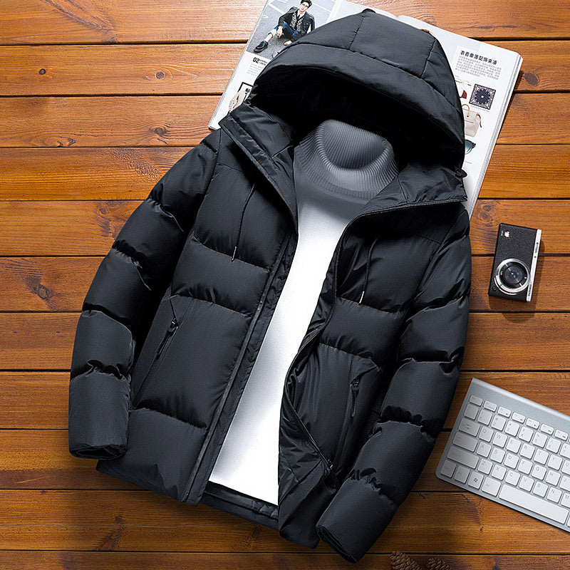 Insulated outdoor jacket for men with removable hood Lune London