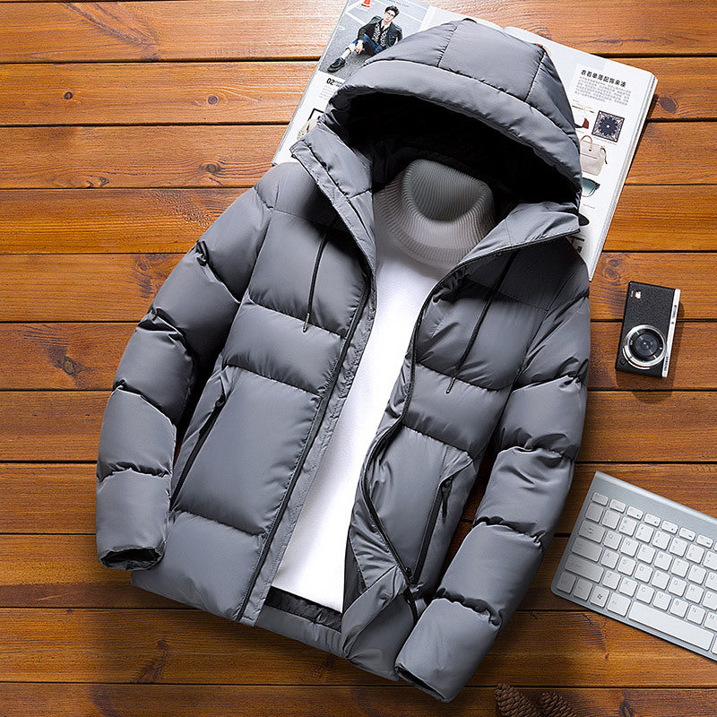 Insulated outdoor jacket for men with removable hood Lune London