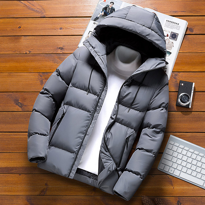 Insulated outdoor jacket for men with removable hood Lune London