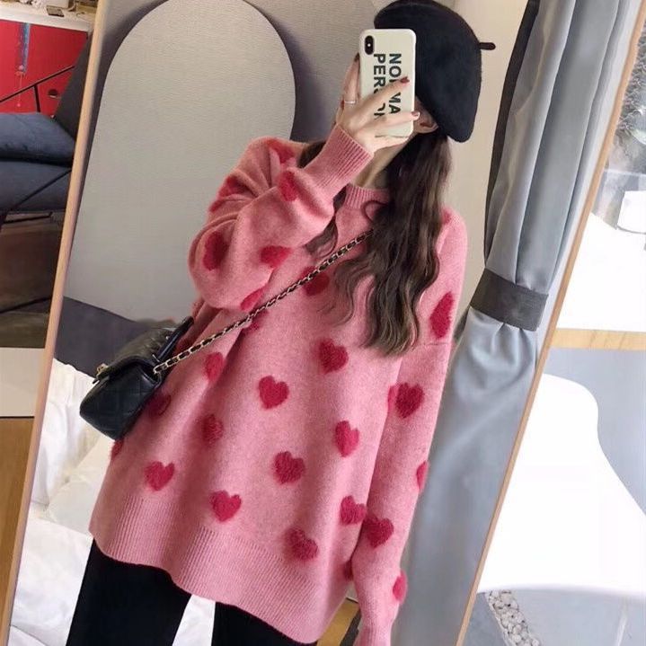 Pull confortable pour femmes avec un motif en cœur et un matériau doux Chic & Stil