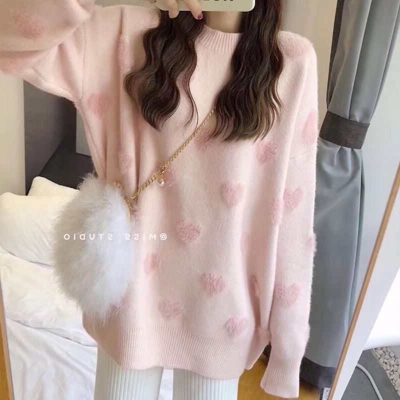 Pull confortable pour femmes avec un motif en cœur et un matériau doux Chic & Stil