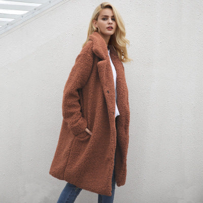 Ladies Long Plush Coat Lune London