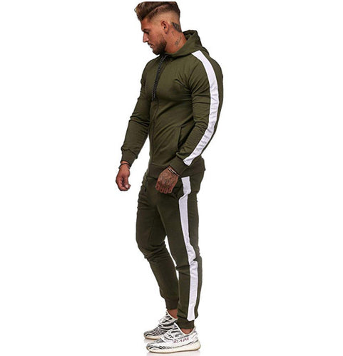 Men's sporty leisure suit with modern color block design and pockets Lune London