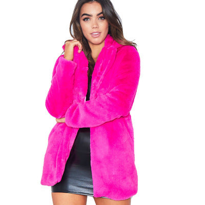 Ladies glamorous faux fur coat Lune London