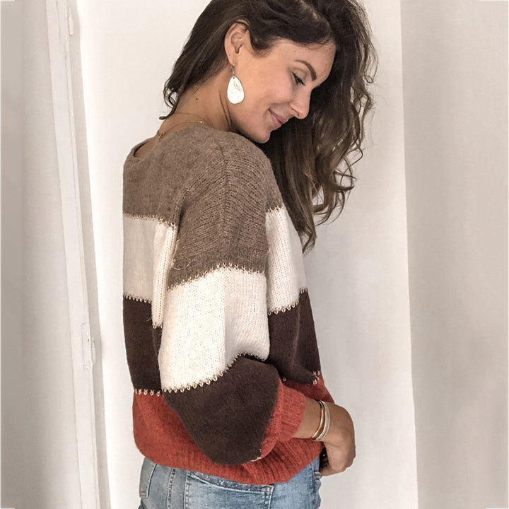 Women’s sweater with modern striped pattern and relaxed fit Lune London