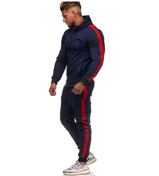 Men's sporty leisure suit with modern color block design and pockets Lune London