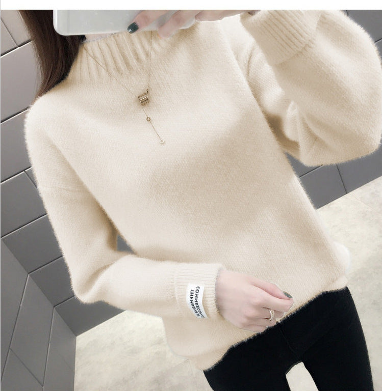 Femme Pull Col Roulé Confortable avec Motif Tricot Texturé Chic & Stil