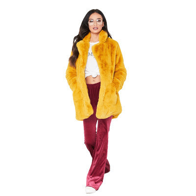 Ladies glamorous faux fur coat Lune London