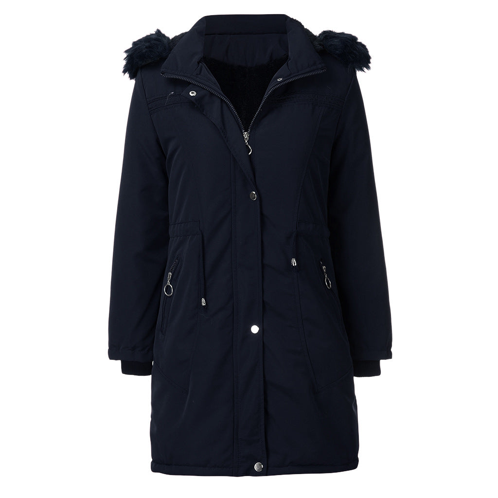 Warm lady parka with removable hood and cozy faux fur Lune London