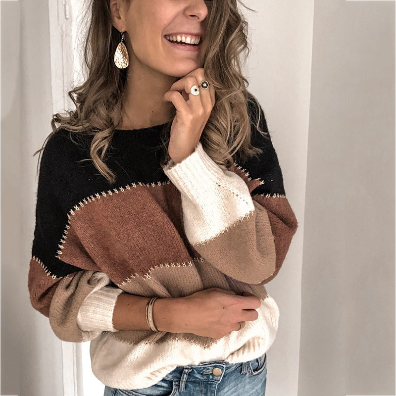 Women’s sweater with modern striped pattern and relaxed fit Lune London
