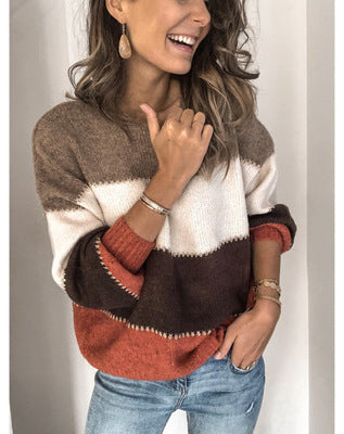 Women’s sweater with modern striped pattern and relaxed fit Lune London