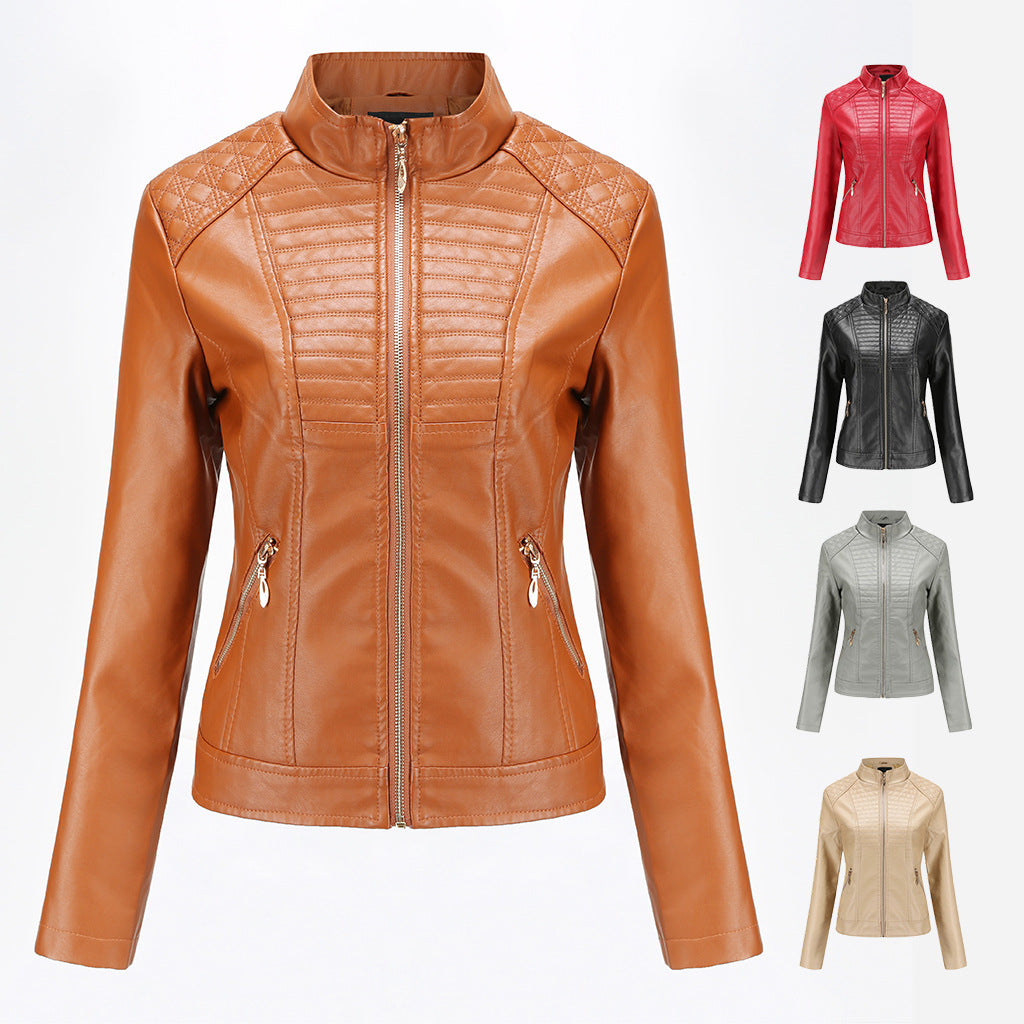 Women’s faux leather jacket with trendy quilted pattern Lune London