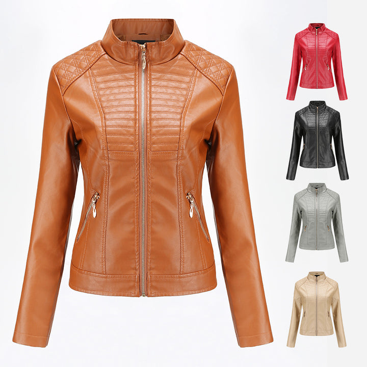 Women’s faux leather jacket with trendy quilted pattern Lune London