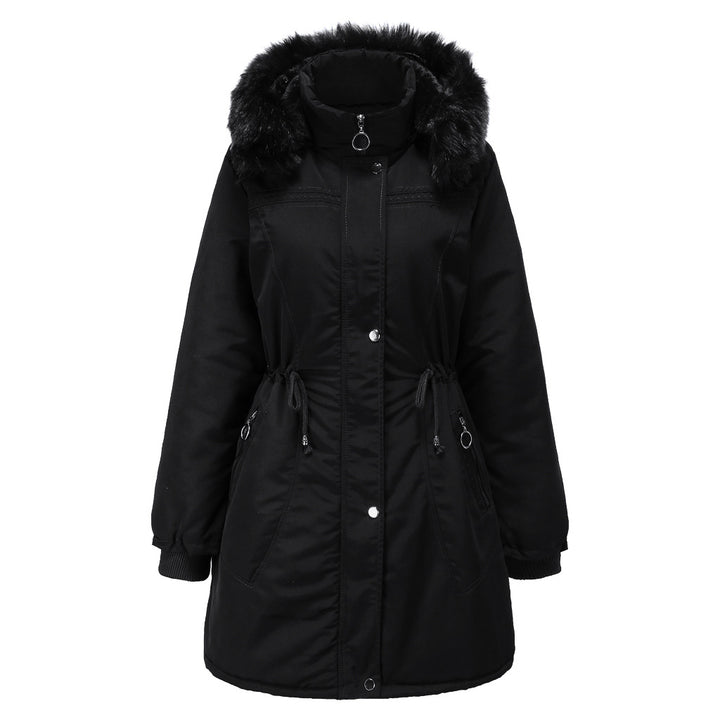 Ladies' stylish parka with detachable faux fur and adjustable drawstring at the waist Lune London