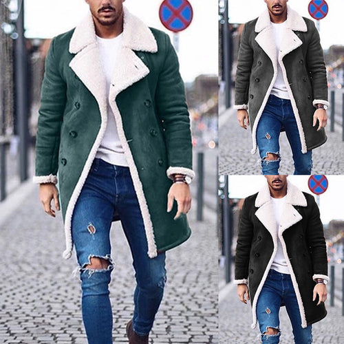 Men's Sheepskin Coat with High Collar and Elegant Wool Finish Lune London