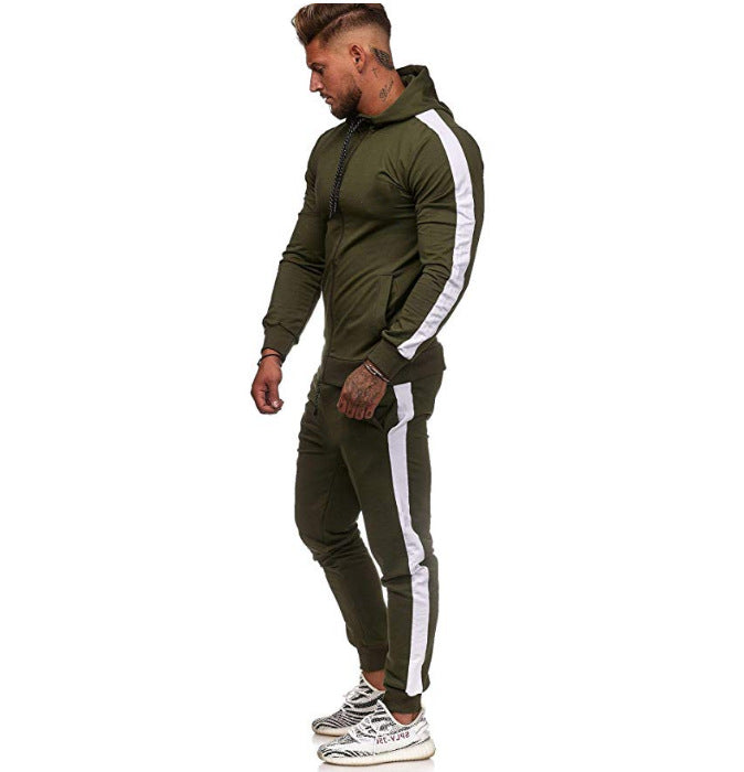 Men's sporty leisure suit with modern color block design and pockets Lune London