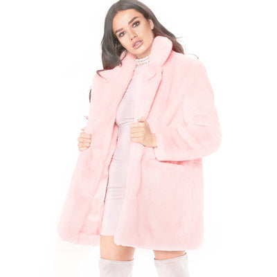 Ladies glamorous faux fur coat Lune London