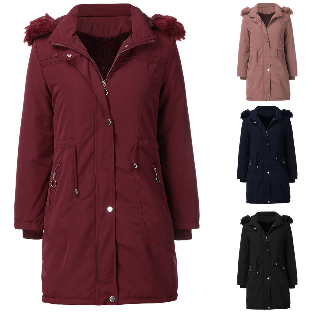 Warm lady parka with removable hood and cozy faux fur Lune London