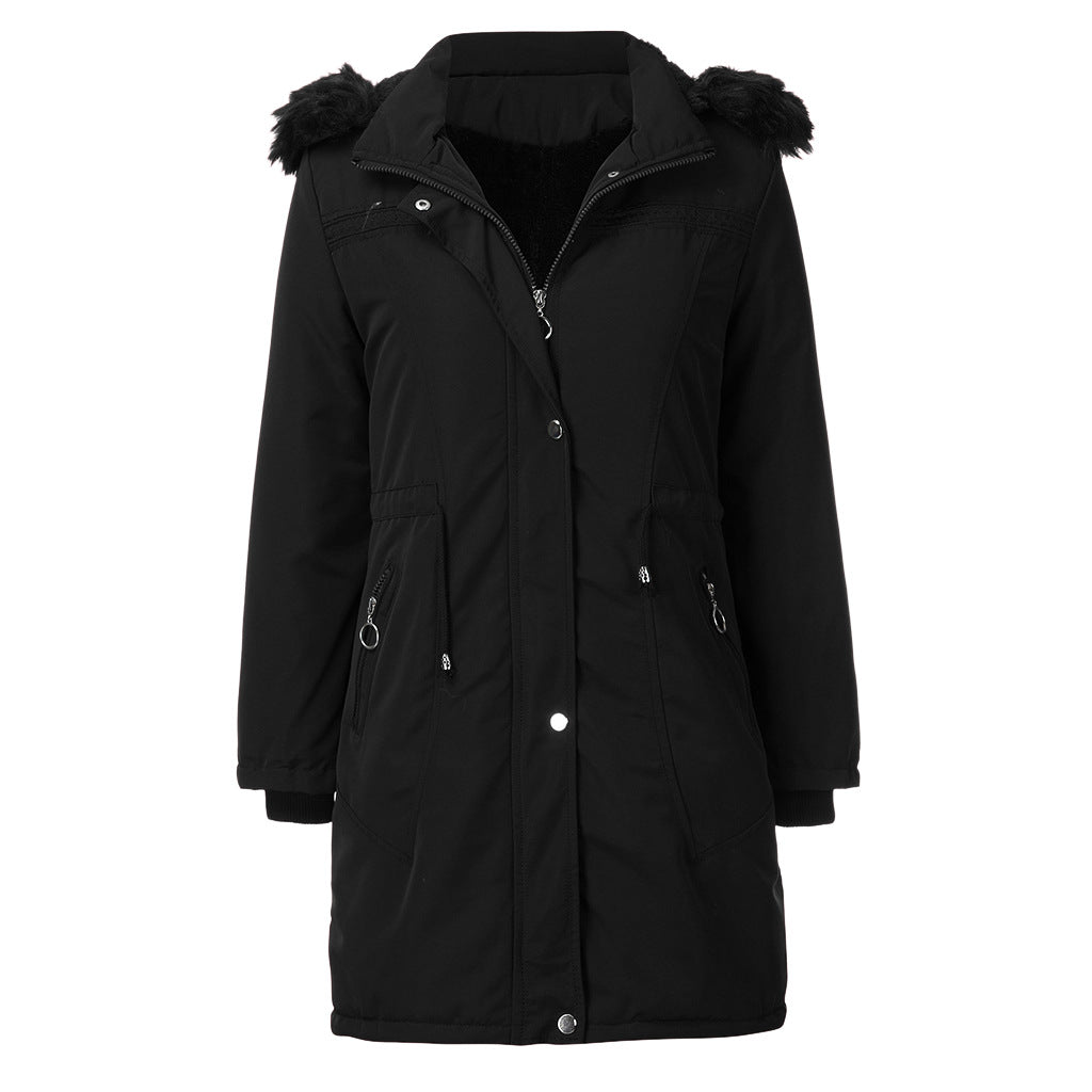 Warm lady parka with removable hood and cozy faux fur Lune London