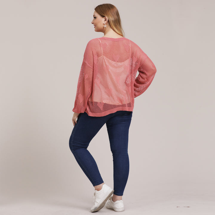 Ladies light knit sweater with heart pattern Lune London