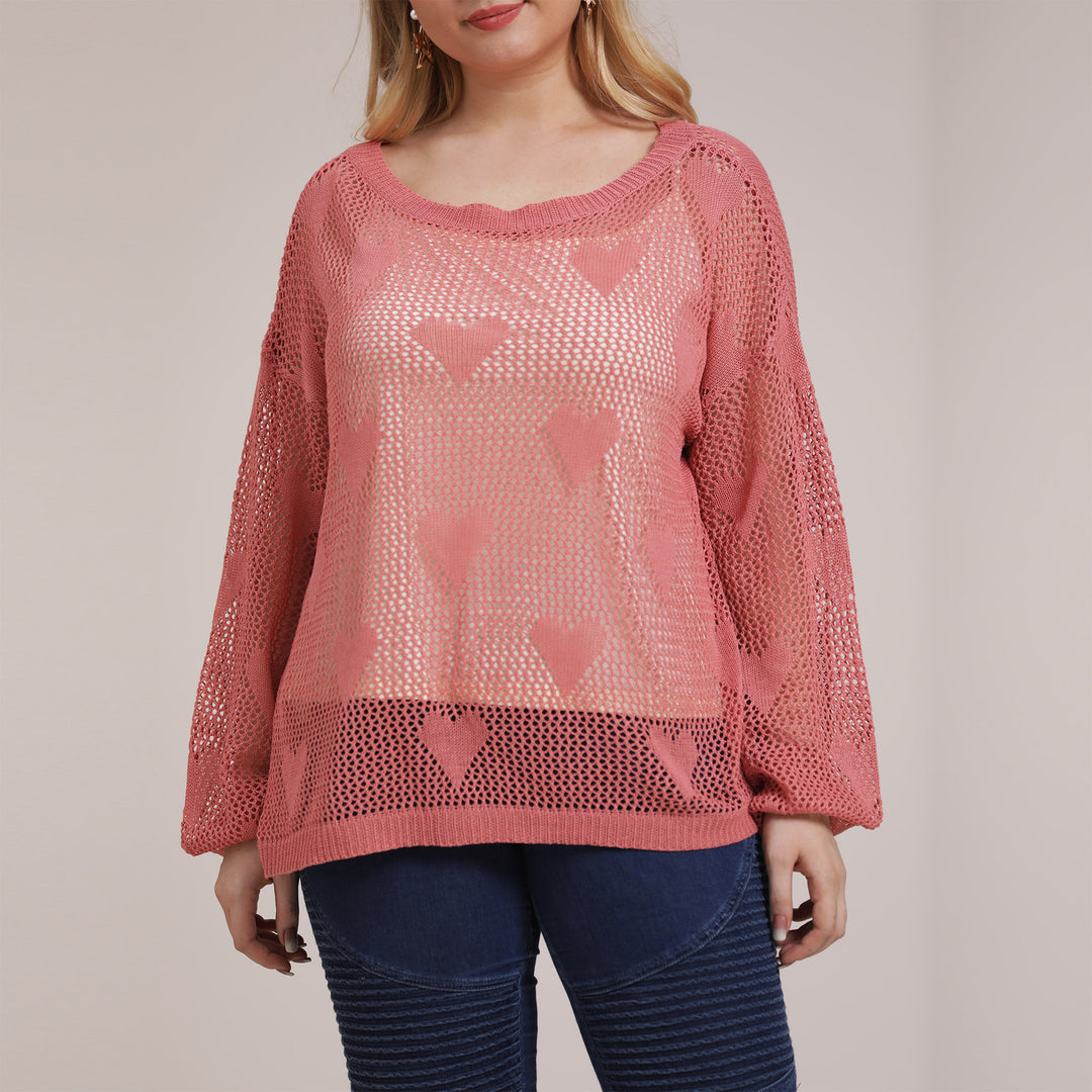 Ladies light knit sweater with heart pattern Lune London