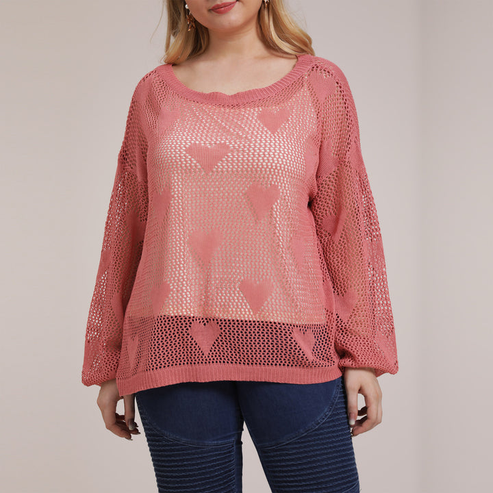 Ladies light knit sweater with heart pattern Lune London