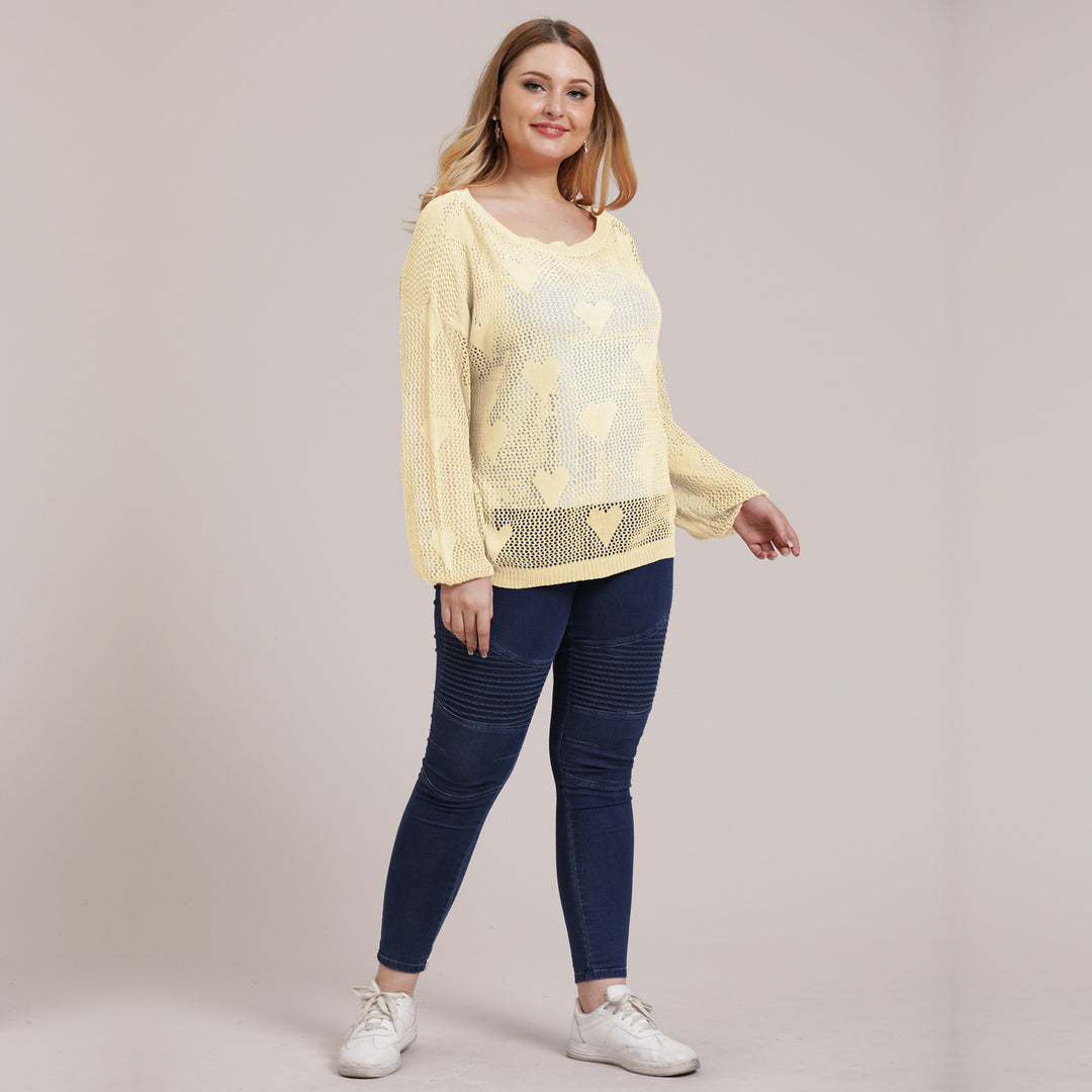 Ladies light knit sweater with heart pattern Lune London