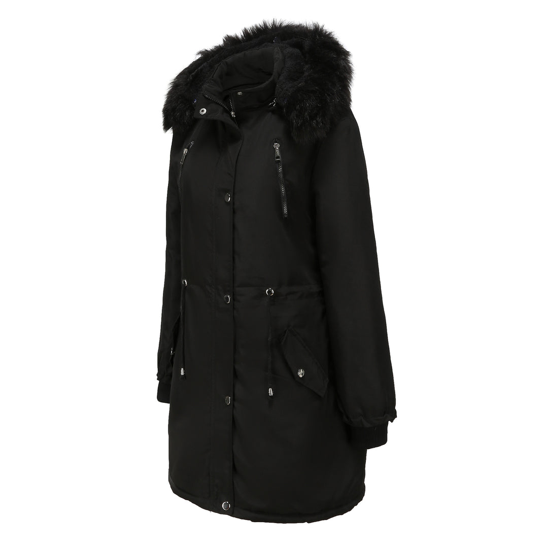 Parka style jacket for women with fleece lining and removable hood Lune London
