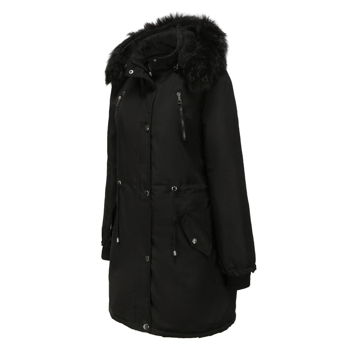 Parka style jacket for women with fleece lining and removable hood Lune London