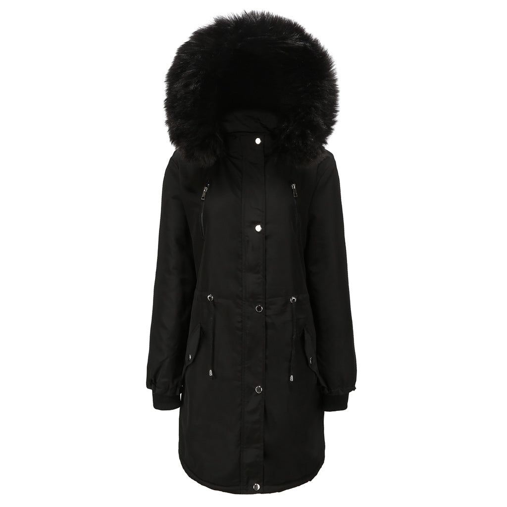 Parka style jacket for women with fleece lining and removable hood Lune London
