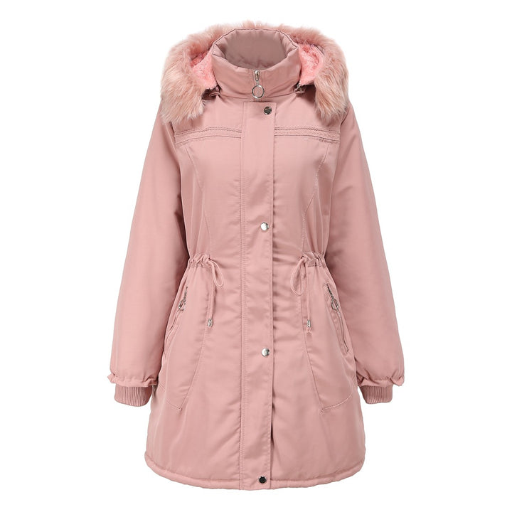 Ladies' stylish parka with detachable faux fur and adjustable drawstring at the waist Lune London