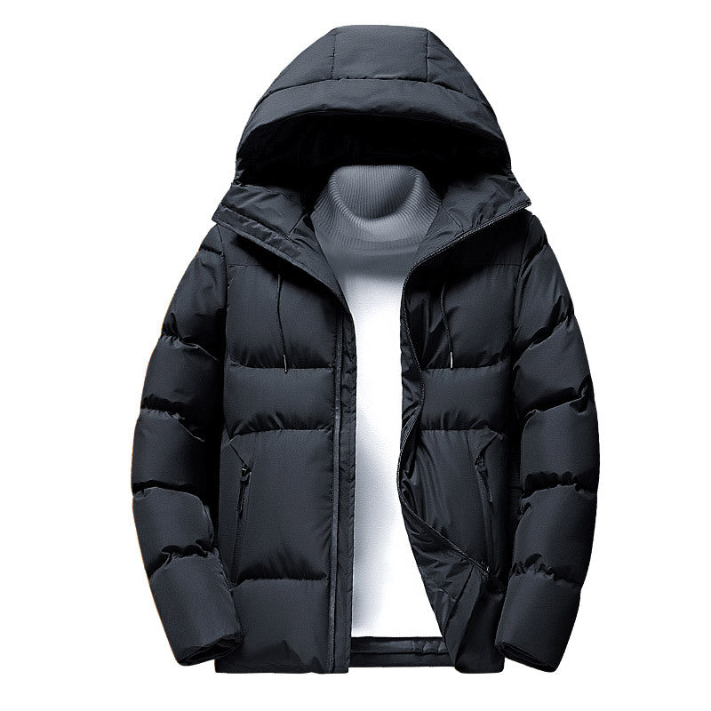 Insulated outdoor jacket for men with removable hood Lune London
