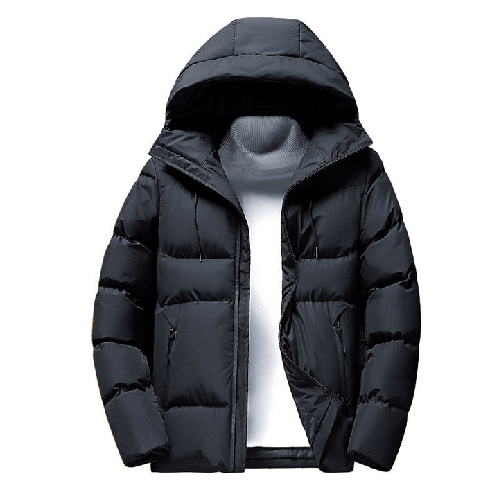 Insulated outdoor jacket for men with removable hood Lune London