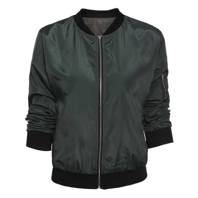 Casual bomber jacket for women with elastic waist and side pockets Lune London