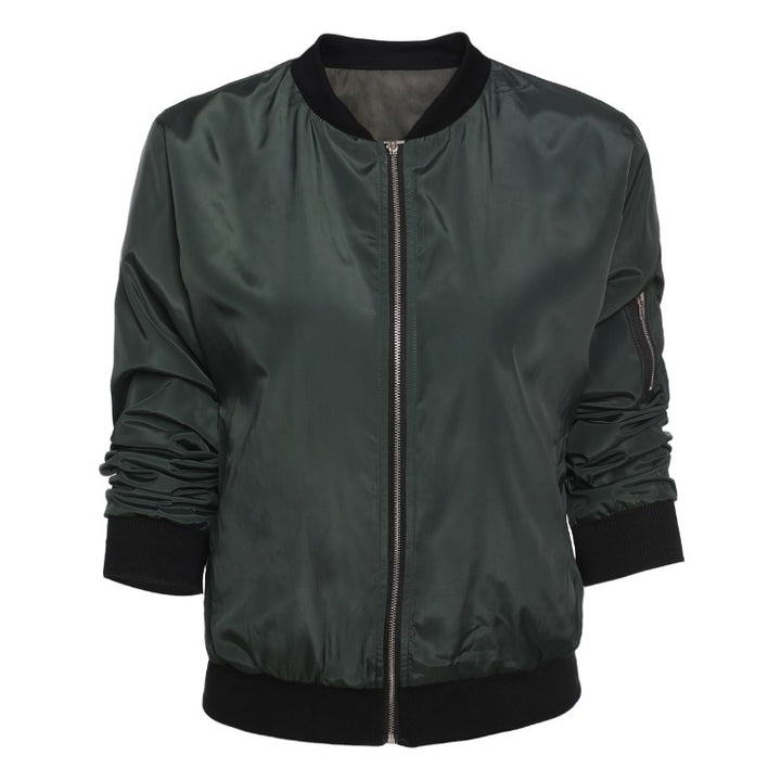 Casual bomber jacket for women with elastic waist and side pockets Lune London
