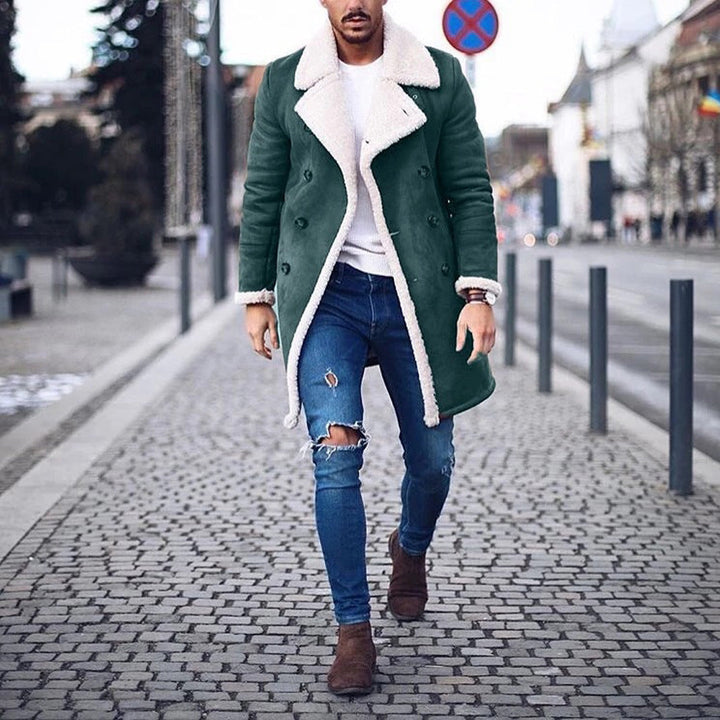 Men's Sheepskin Coat with High Collar and Elegant Wool Finish Lune London